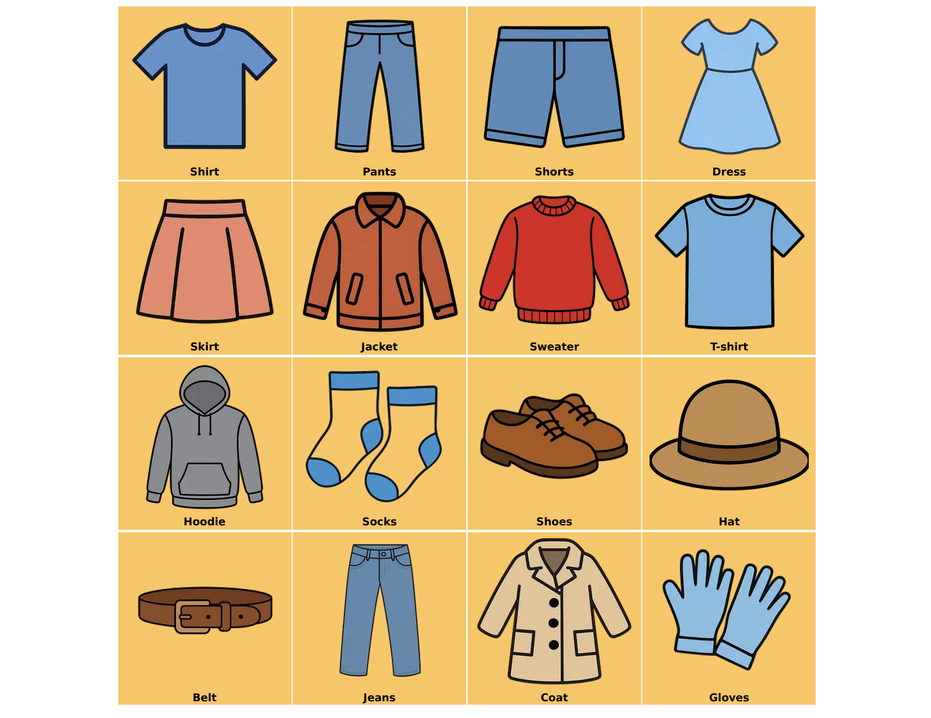 Getting Dressed choice board preview